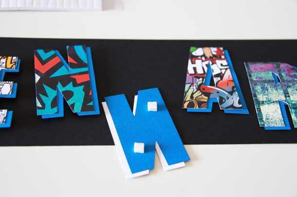binedoro Blog, DIY, 3D-Buchstaben, Papier, Typografie, Graffiti, Muster