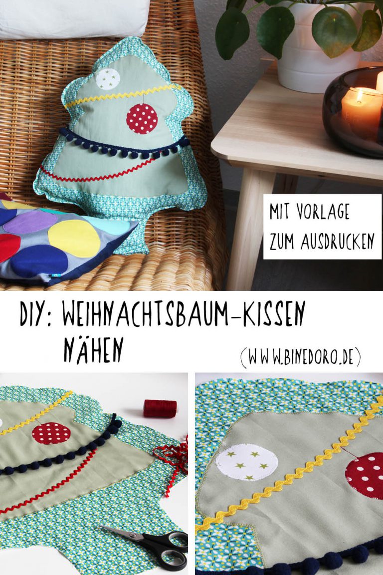 Einen Weihnachtsbaum als Kissen nähen + Schnittmuster {DIY